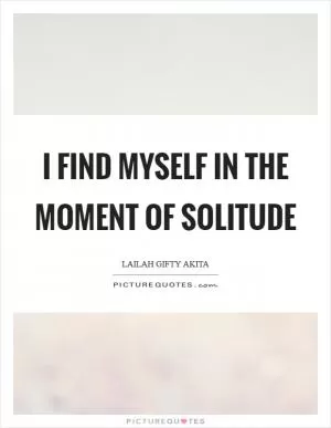 I find myself in the moment of solitude Picture Quote #1