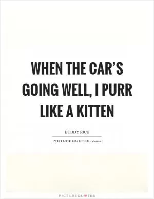 When the car’s going well, I purr like a kitten Picture Quote #1