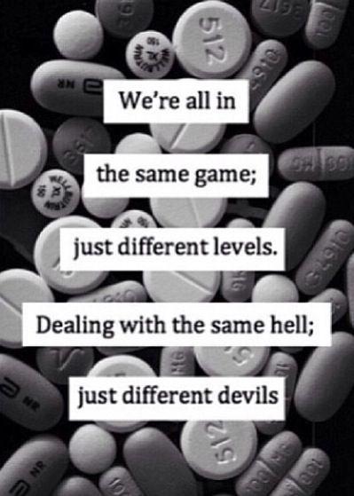 We're all in the same game, just different levels. Dealing with the same hell, just different devils Picture Quote #2