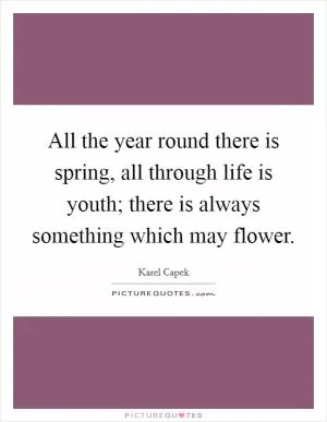 All the year round there is spring, all through life is youth; there is always something which may flower Picture Quote #1
