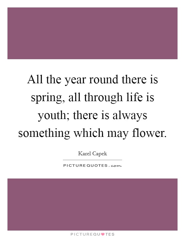 All the year round there is spring, all through life is youth; there is always something which may flower. Picture Quote #1