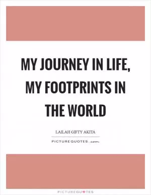 My journey in life, my footprints in the world Picture Quote #1