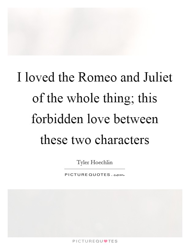 I loved the Romeo and Juliet of the whole thing; this forbidden love between these two characters Picture Quote #1