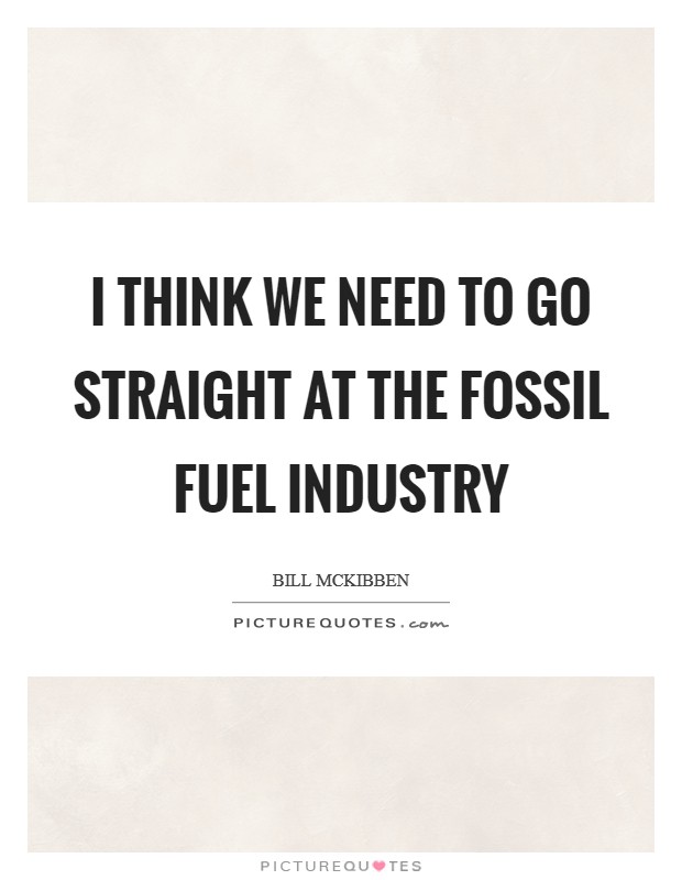 I think we need to go straight at the fossil fuel industry Picture Quote #1