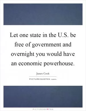 Let one state in the U.S. be free of government and overnight you would have an economic powerhouse Picture Quote #1