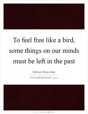 To feel free like a bird, some things on our minds must be left in the past Picture Quote #1