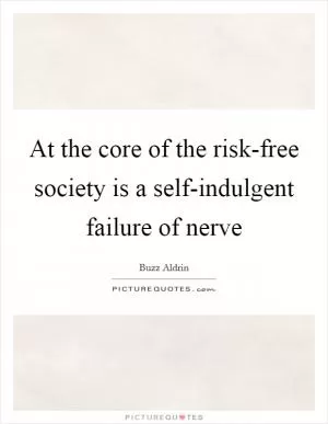 At the core of the risk-free society is a self-indulgent failure of nerve Picture Quote #1