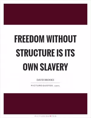 Freedom without structure is its own slavery Picture Quote #1