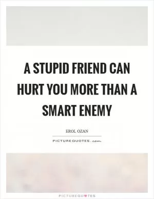 A stupid friend can hurt you more than a smart enemy Picture Quote #1