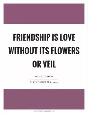 Friendship is love without its flowers or veil Picture Quote #1