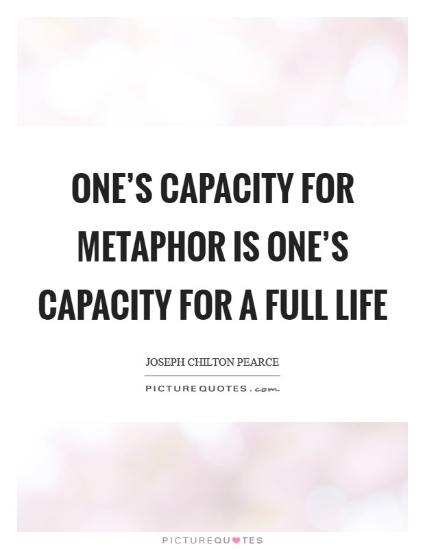 One's capacity for metaphor is one's capacity for a full life Picture Quote #1