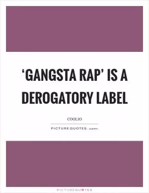 ‘Gangsta rap’ is a derogatory label Picture Quote #1