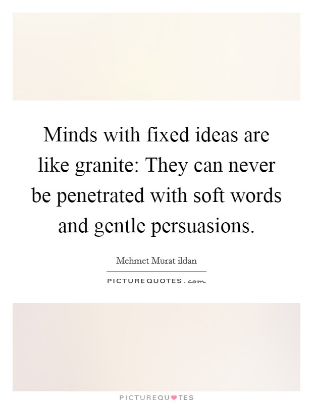 Minds with fixed ideas are like granite: They can never be penetrated with soft words and gentle persuasions. Picture Quote #1