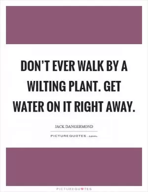 Don’t ever walk by a wilting plant. Get water on it right away Picture Quote #1