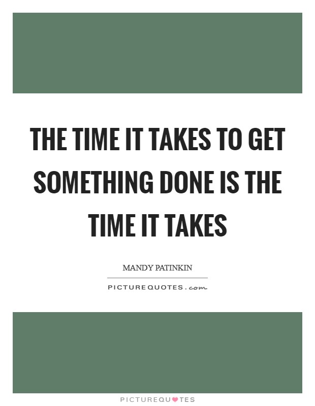 The time it takes to get something done is the time it takes Picture Quote #1