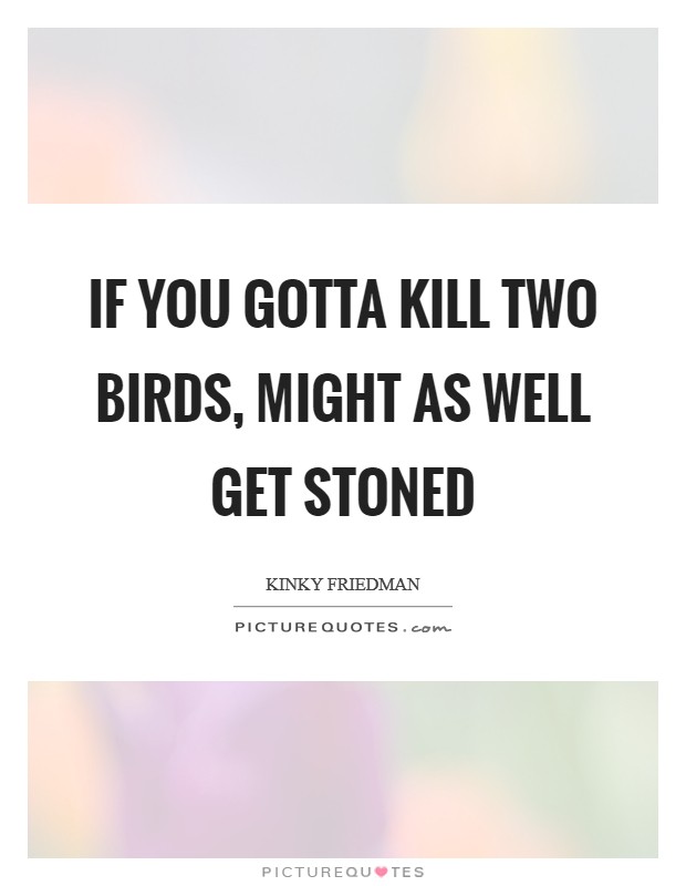 If you gotta kill two birds, might as well get stoned Picture Quote #1