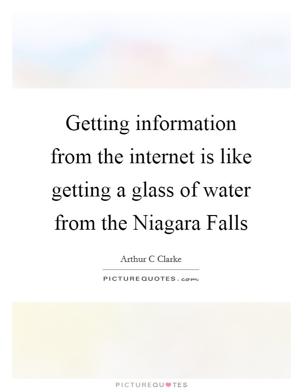 Getting information from the internet is like getting a glass of water from the Niagara Falls Picture Quote #1