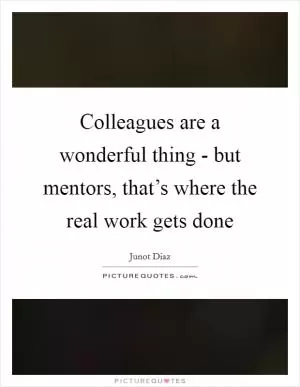 Colleagues are a wonderful thing - but mentors, that’s where the real work gets done Picture Quote #1