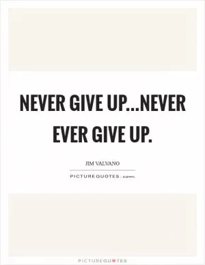 Never give up...never ever give up Picture Quote #1