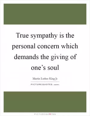 True sympathy is the personal concern which demands the giving of one’s soul Picture Quote #1