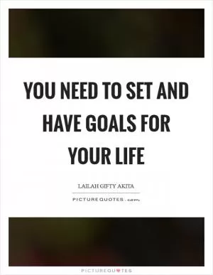 You need to set and have goals for your life Picture Quote #1