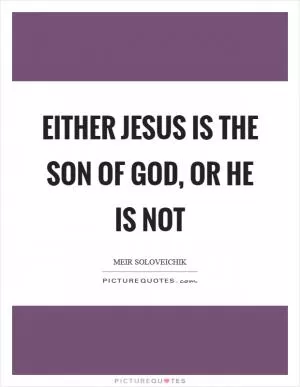 Either Jesus is the son of God, or he is not Picture Quote #1