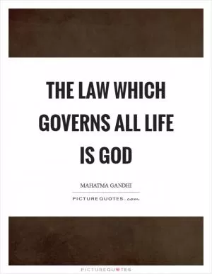 The Law which governs all life is God Picture Quote #1