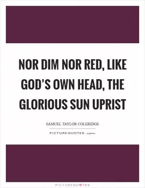 Nor dim nor red, like God’s own head, The glorious Sun uprist Picture Quote #1