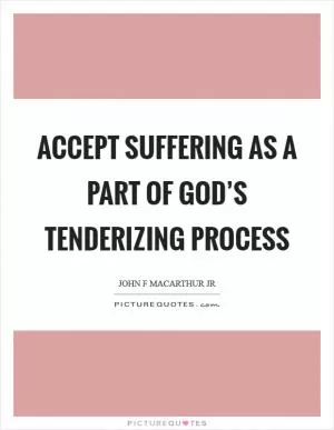 Accept suffering as a part of God’s tenderizing process Picture Quote #1