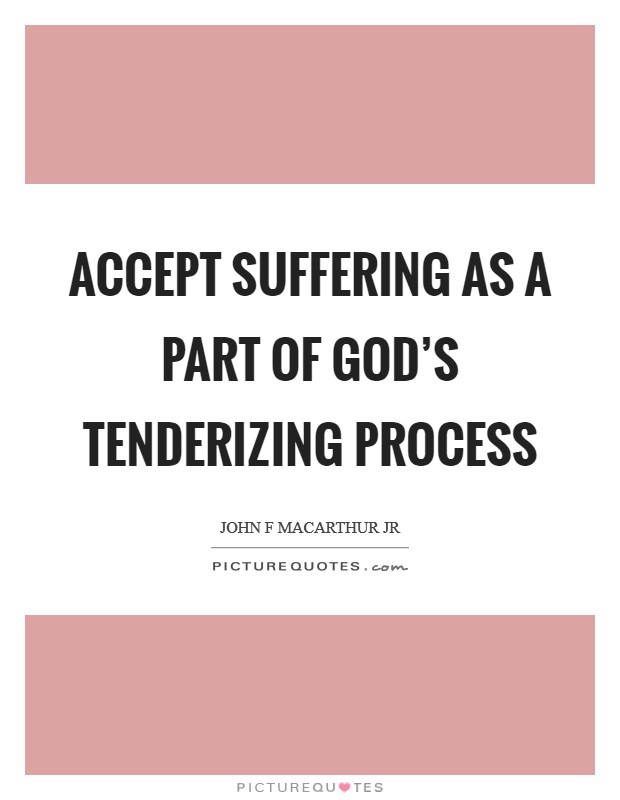 Accept suffering as a part of God's tenderizing process Picture Quote #1