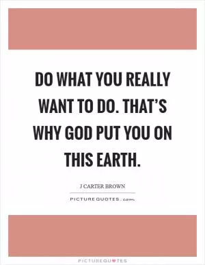 Do what you really want to do. That’s why God put you on this earth Picture Quote #1