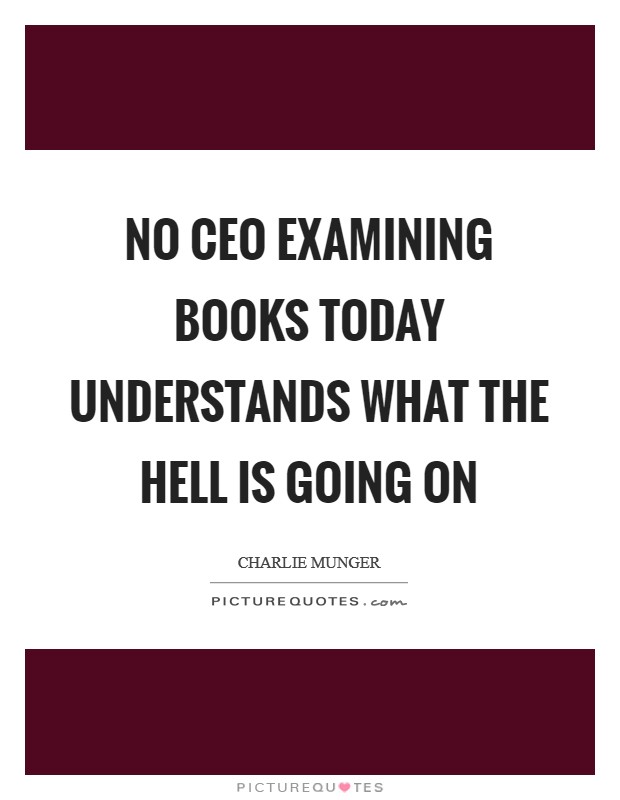 No CEO examining books today understands what the hell is going on Picture Quote #1
