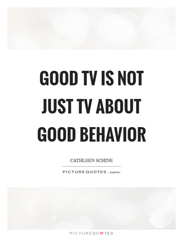Good TV is not just TV about good behavior Picture Quote #1