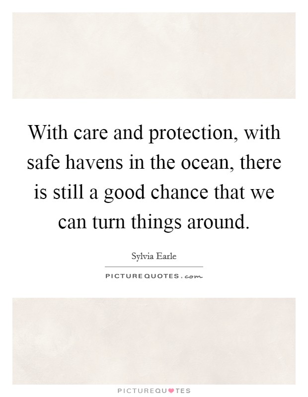 With care and protection, with safe havens in the ocean, there is still a good chance that we can turn things around. Picture Quote #1