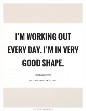I’m working out every day. I’m in very good shape Picture Quote #1