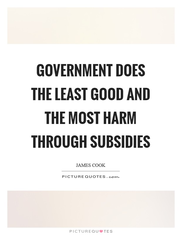 Government does the least good and the most harm through subsidies Picture Quote #1