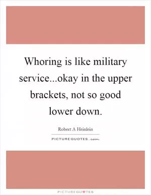 Whoring is like military service...okay in the upper brackets, not so good lower down Picture Quote #1