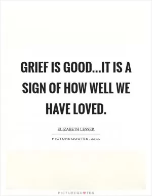 Grief is good...it is a sign of how well we have loved Picture Quote #1