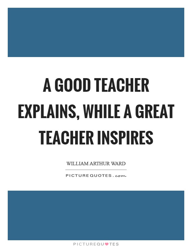 A good teacher explains, while a great teacher inspires Picture Quote #1