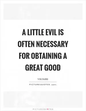 A little evil is often necessary for obtaining a great good Picture Quote #1