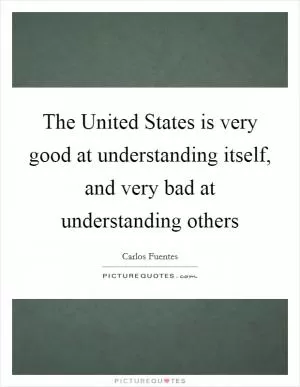 The United States is very good at understanding itself, and very bad at understanding others Picture Quote #1