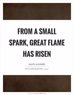 From a small spark, Great flame has risen Picture Quote #1