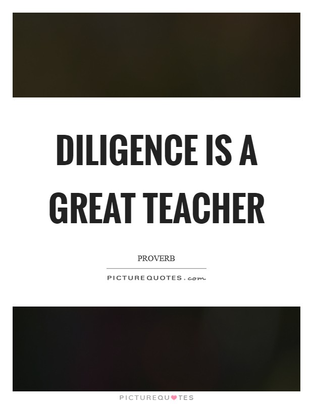 Diligence is a great teacher Picture Quote #1