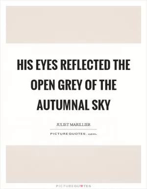 His eyes reflected the open grey of the autumnal sky Picture Quote #1