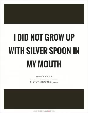 I did not grow up with silver spoon in my mouth Picture Quote #1