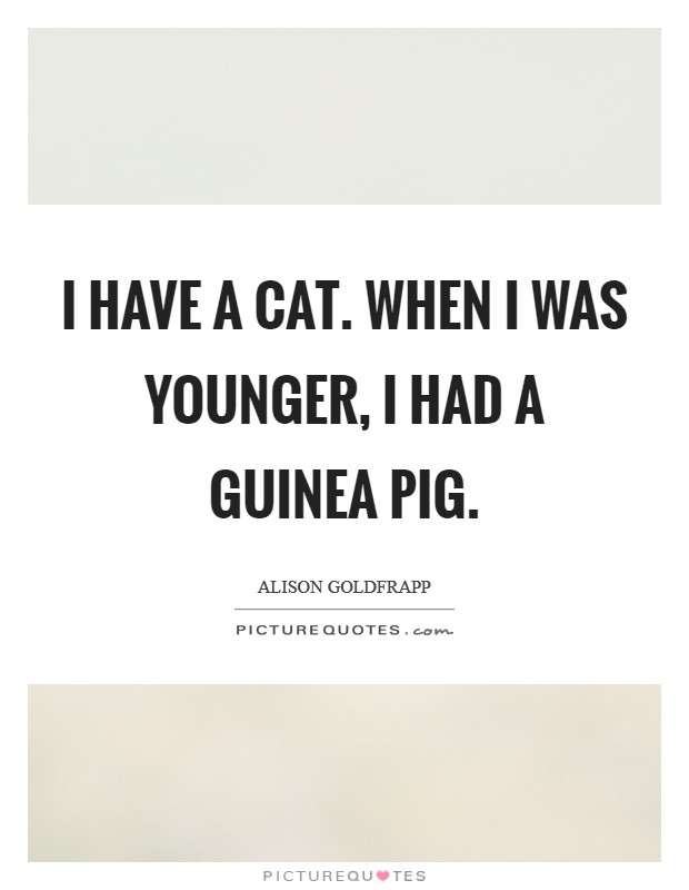 I have a cat. When I was younger, I had a guinea pig. Picture Quote #1