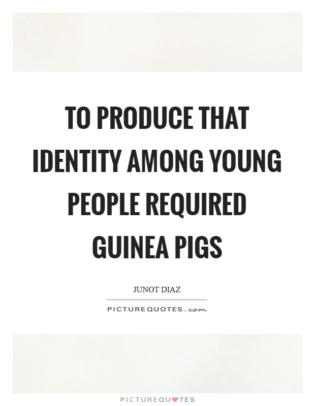 To produce that identity among young people required guinea pigs Picture Quote #1