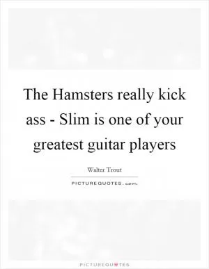 The Hamsters really kick ass - Slim is one of your greatest guitar players Picture Quote #1