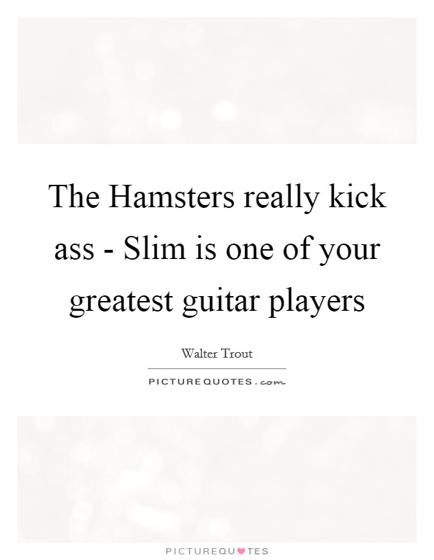 The Hamsters really kick ass - Slim is one of your greatest guitar players Picture Quote #1