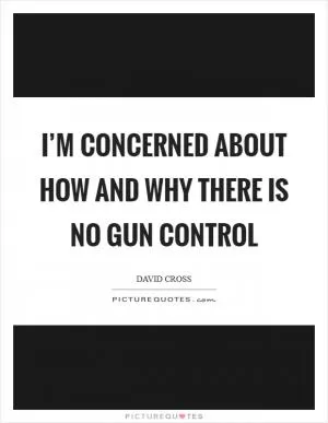 I’m concerned about how and why there is no gun control Picture Quote #1